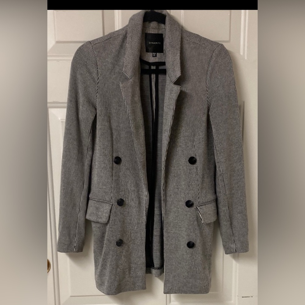 Dynamite Black and White Striped Blazer in Size XS